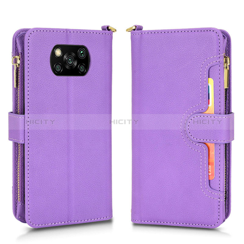 Handytasche Stand Schutzhülle Flip Leder Hülle BY2 für Xiaomi Poco X3 Pro Violett Plus