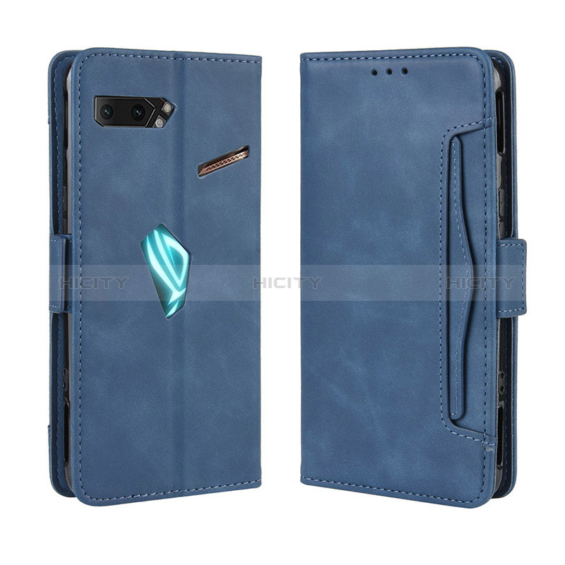 Handytasche Stand Schutzhülle Flip Leder Hülle BY3 für Asus ROG Phone II ZS660KL Blau