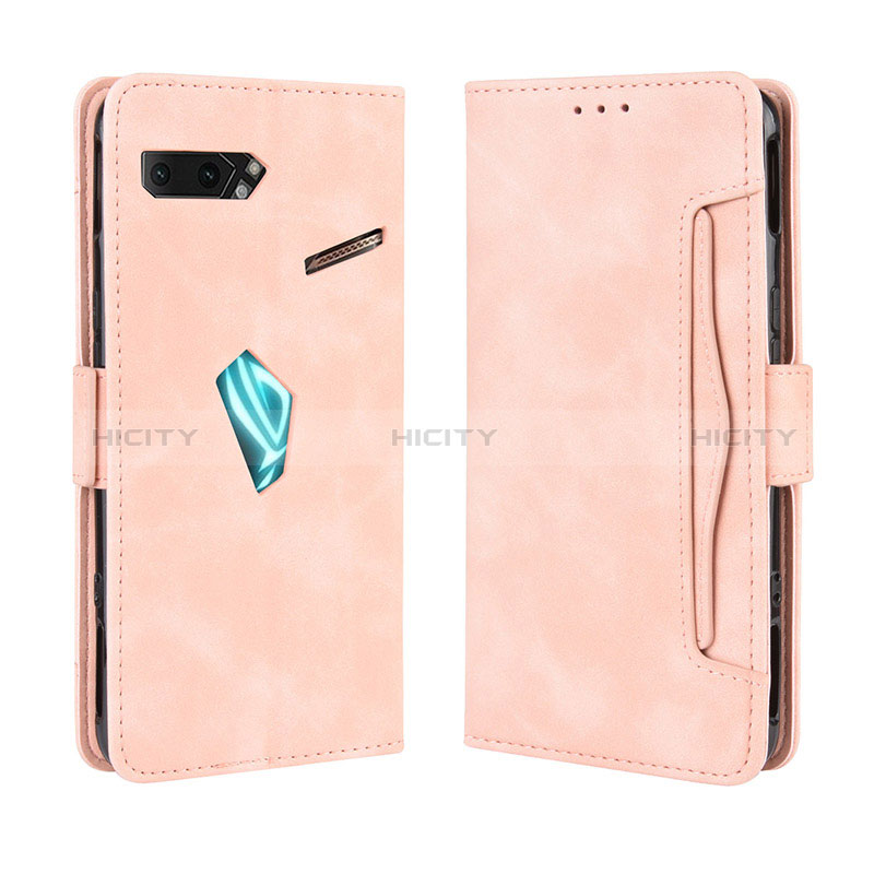 Handytasche Stand Schutzhülle Flip Leder Hülle BY3 für Asus ROG Phone II ZS660KL Rosa Plus