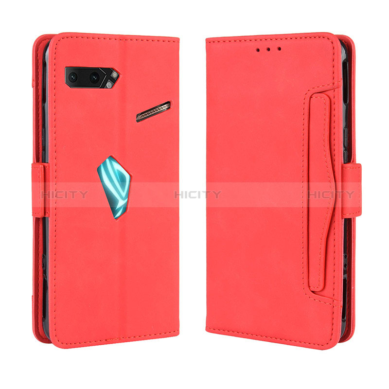 Handytasche Stand Schutzhülle Flip Leder Hülle BY3 für Asus ROG Phone II ZS660KL Rot Plus