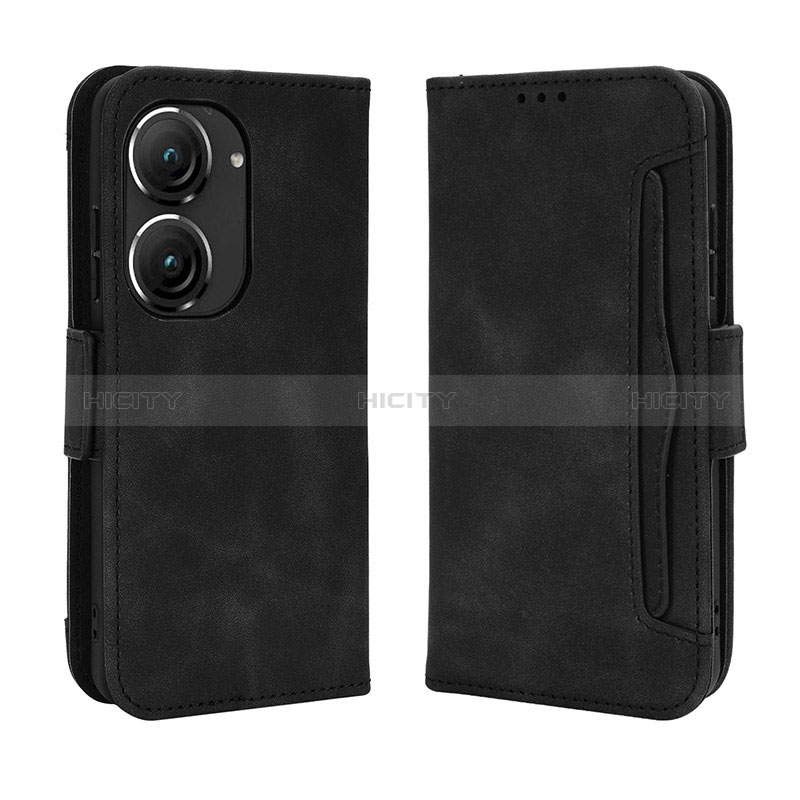 Handytasche Stand Schutzhülle Flip Leder Hülle BY3 für Asus Zenfone 9 Schwarz Plus