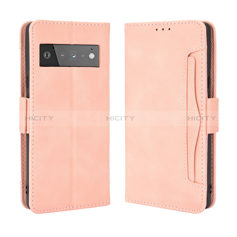 Handytasche Stand Schutzhülle Flip Leder Hülle BY3 für Google Pixel 6 5G Rosa