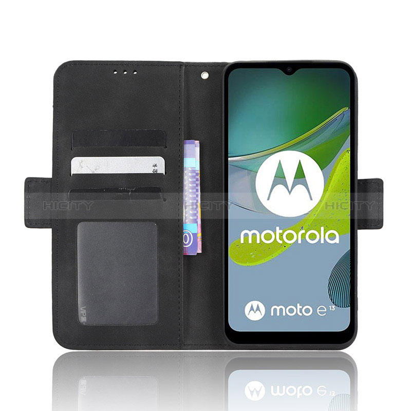 Handytasche Stand Schutzhülle Flip Leder Hülle BY3 für Motorola Moto E13 groß