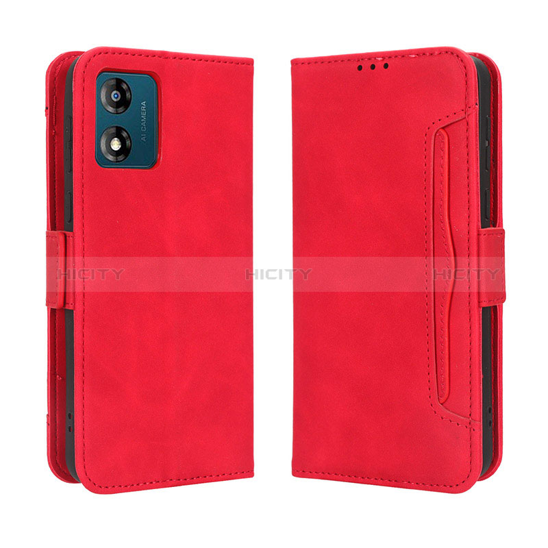 Handytasche Stand Schutzhülle Flip Leder Hülle BY3 für Motorola Moto E13 Rot