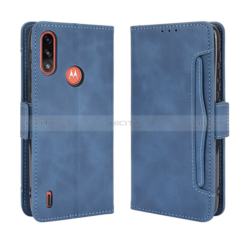 Handytasche Stand Schutzhülle Flip Leder Hülle BY3 für Motorola Moto E7 Power Blau