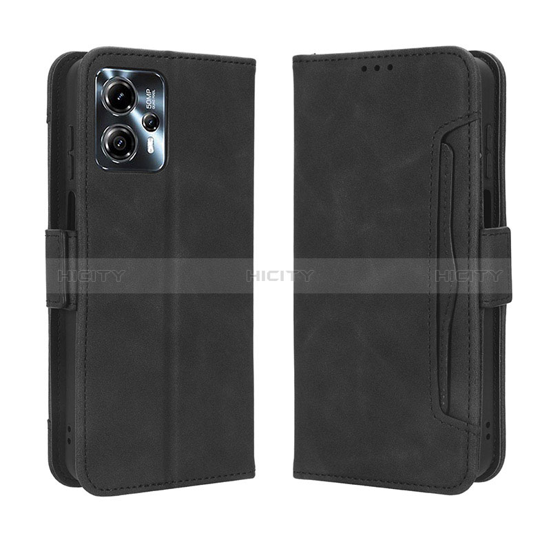 Handytasche Stand Schutzhülle Flip Leder Hülle BY3 für Motorola Moto G23 Schwarz