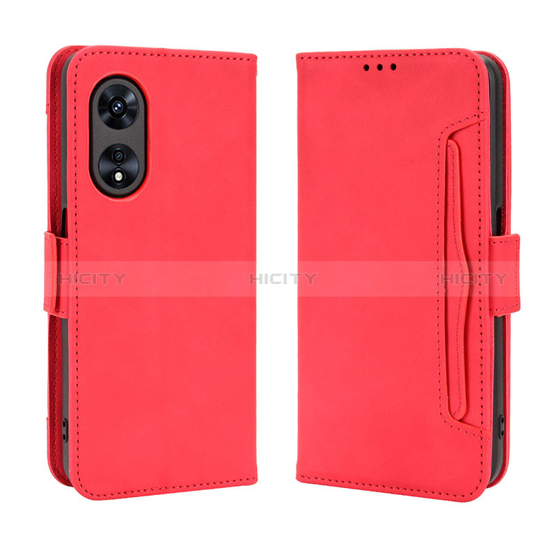 Handytasche Stand Schutzhülle Flip Leder Hülle BY3 für Oppo A18 Rot