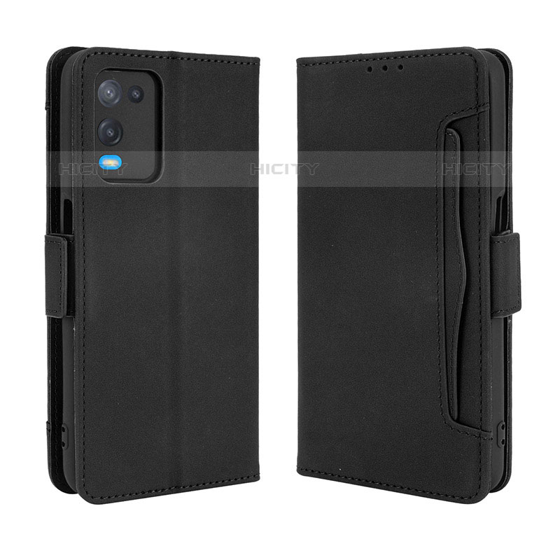 Handytasche Stand Schutzhülle Flip Leder Hülle BY3 für Oppo A54 4G Schwarz