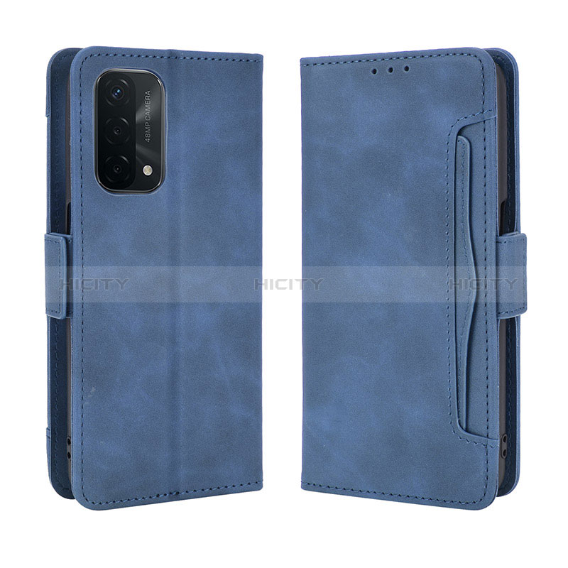 Handytasche Stand Schutzhülle Flip Leder Hülle BY3 für Oppo A54 5G Blau Plus