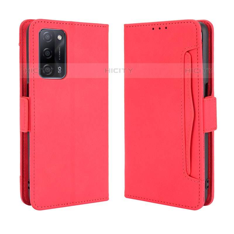 Handytasche Stand Schutzhülle Flip Leder Hülle BY3 für Oppo A55 5G Rot Plus