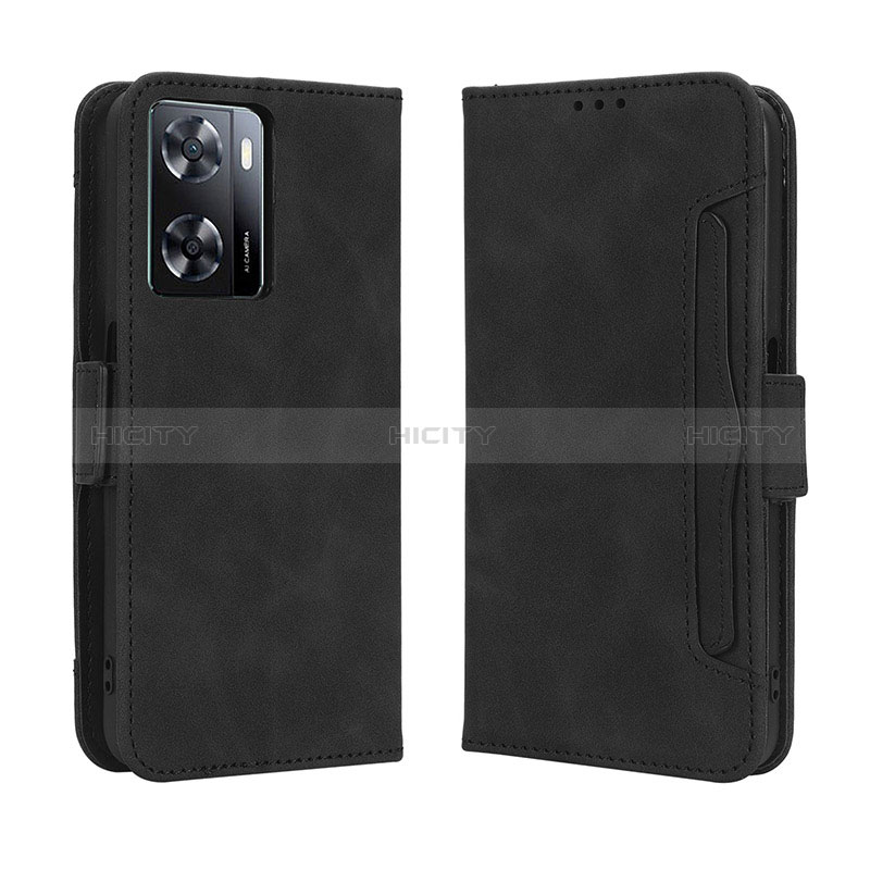 Handytasche Stand Schutzhülle Flip Leder Hülle BY3 für Oppo A77 4G Schwarz Plus