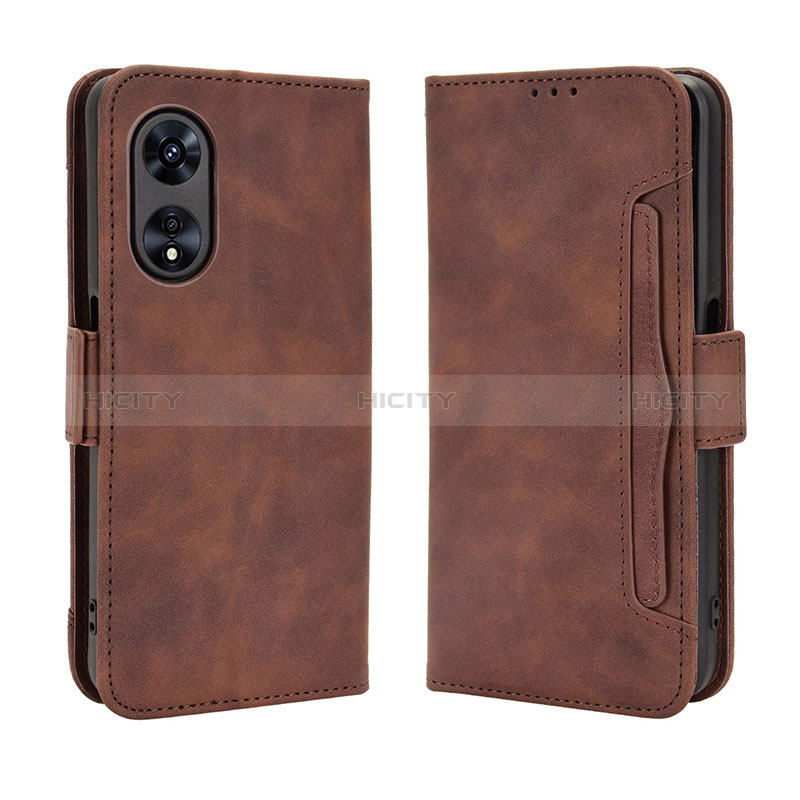 Handytasche Stand Schutzhülle Flip Leder Hülle BY3 für Oppo A78 4G Braun Plus