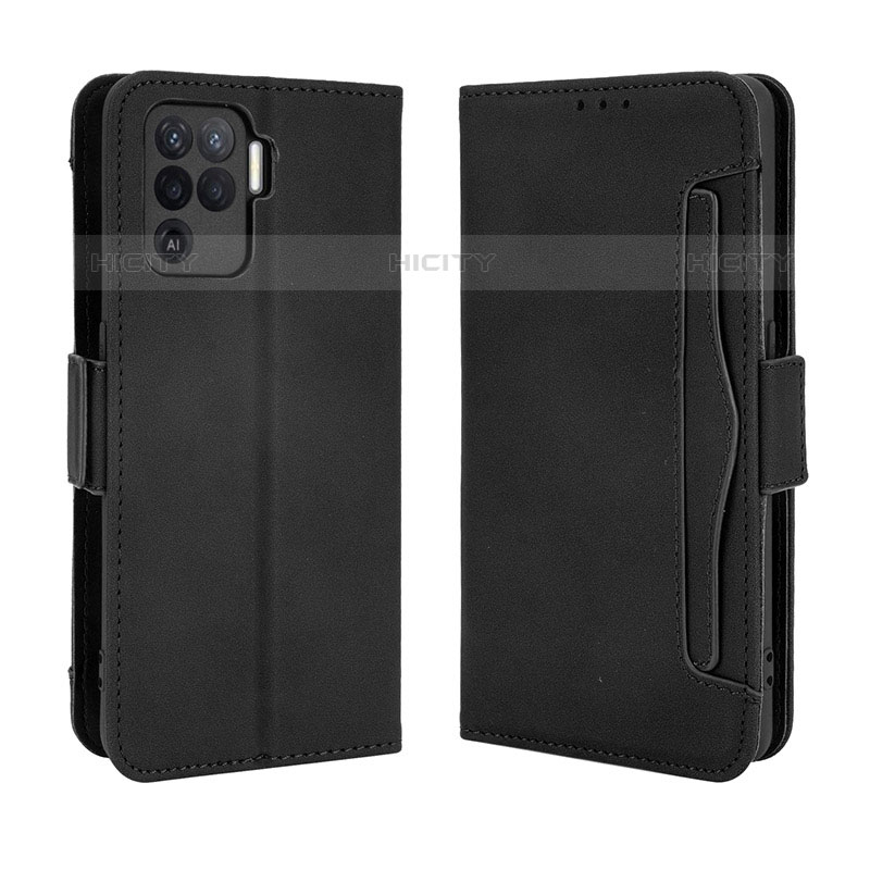 Handytasche Stand Schutzhülle Flip Leder Hülle BY3 für Oppo F19 Pro Schwarz