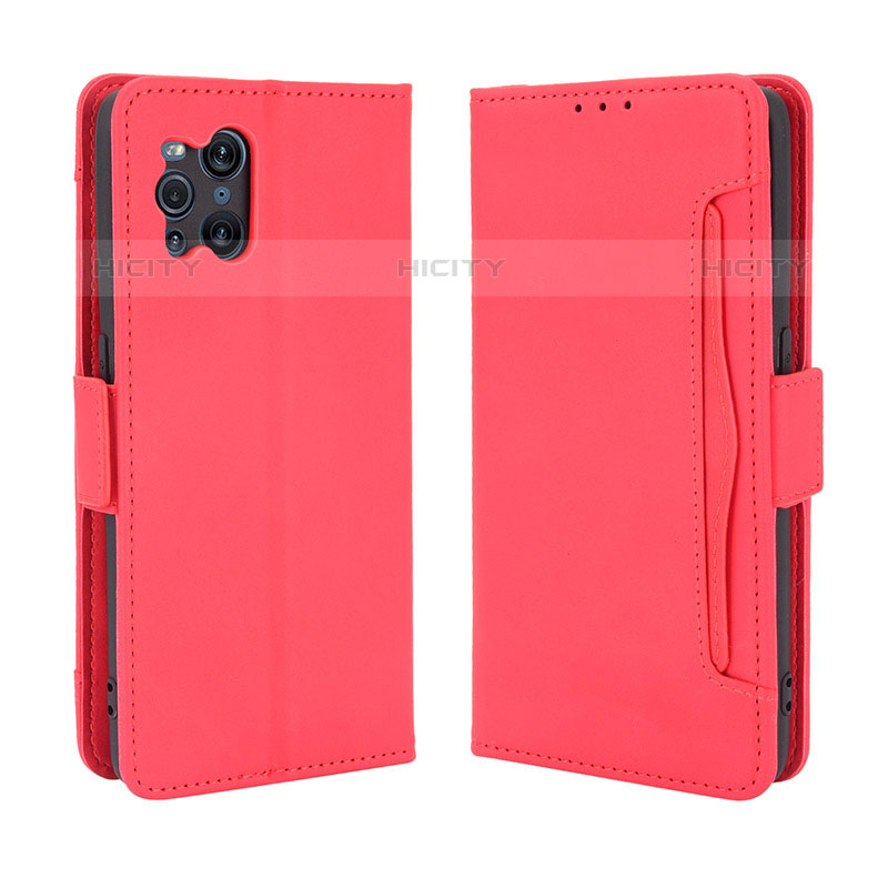 Handytasche Stand Schutzhülle Flip Leder Hülle BY3 für Oppo Find X3 Pro 5G Rot