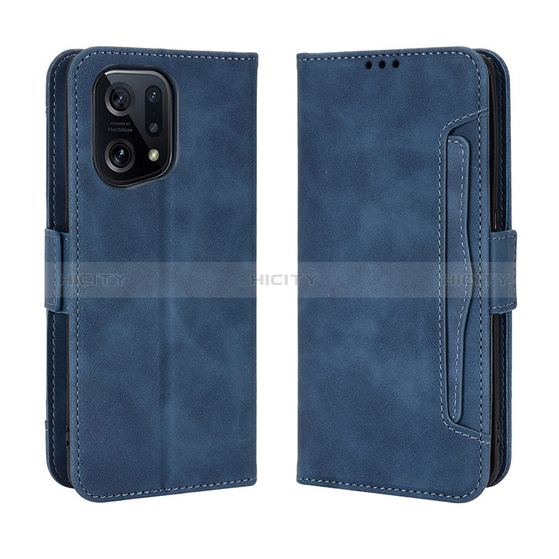 Handytasche Stand Schutzhülle Flip Leder Hülle BY3 für Oppo Find X5 5G Blau Plus