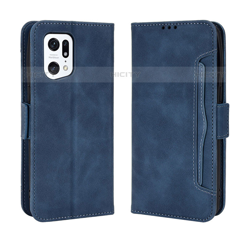 Handytasche Stand Schutzhülle Flip Leder Hülle BY3 für Oppo Find X5 Pro 5G Blau Plus