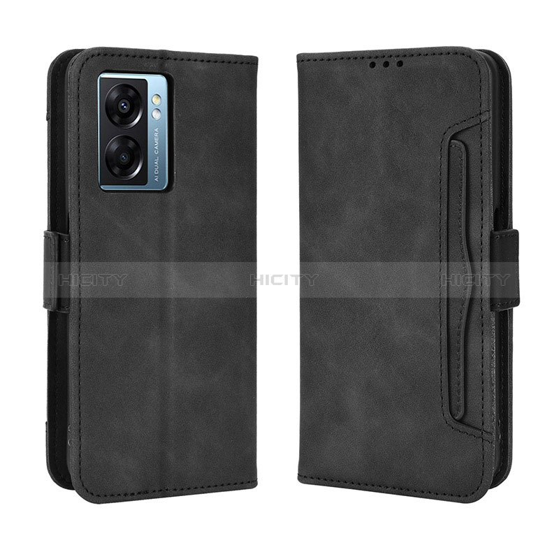 Handytasche Stand Schutzhülle Flip Leder Hülle BY3 für Oppo K10 5G India Schwarz Plus