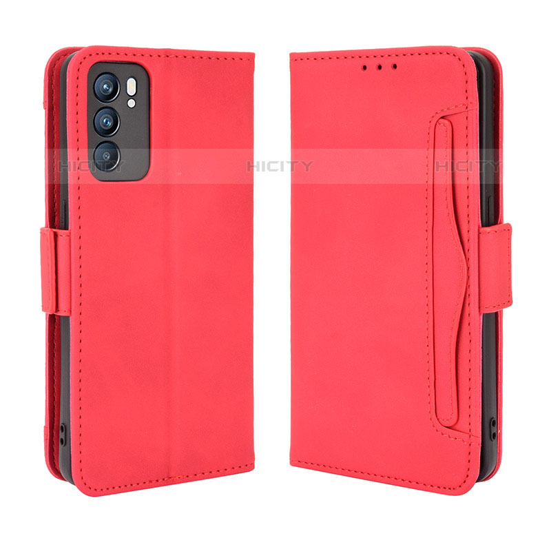 Handytasche Stand Schutzhülle Flip Leder Hülle BY3 für Oppo Reno6 5G Rot