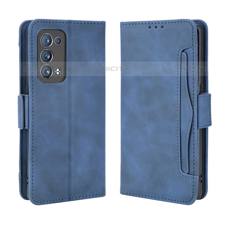 Handytasche Stand Schutzhülle Flip Leder Hülle BY3 für Oppo Reno6 Pro 5G Blau Plus