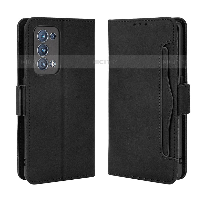 Handytasche Stand Schutzhülle Flip Leder Hülle BY3 für Oppo Reno6 Pro 5G Schwarz