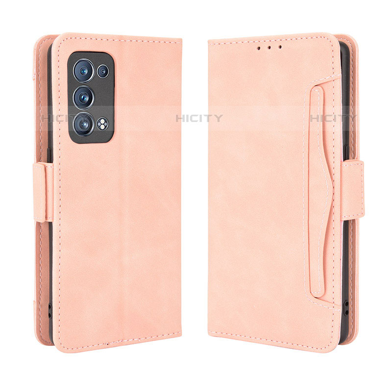 Handytasche Stand Schutzhülle Flip Leder Hülle BY3 für Oppo Reno6 Pro+ Plus 5G Rosa