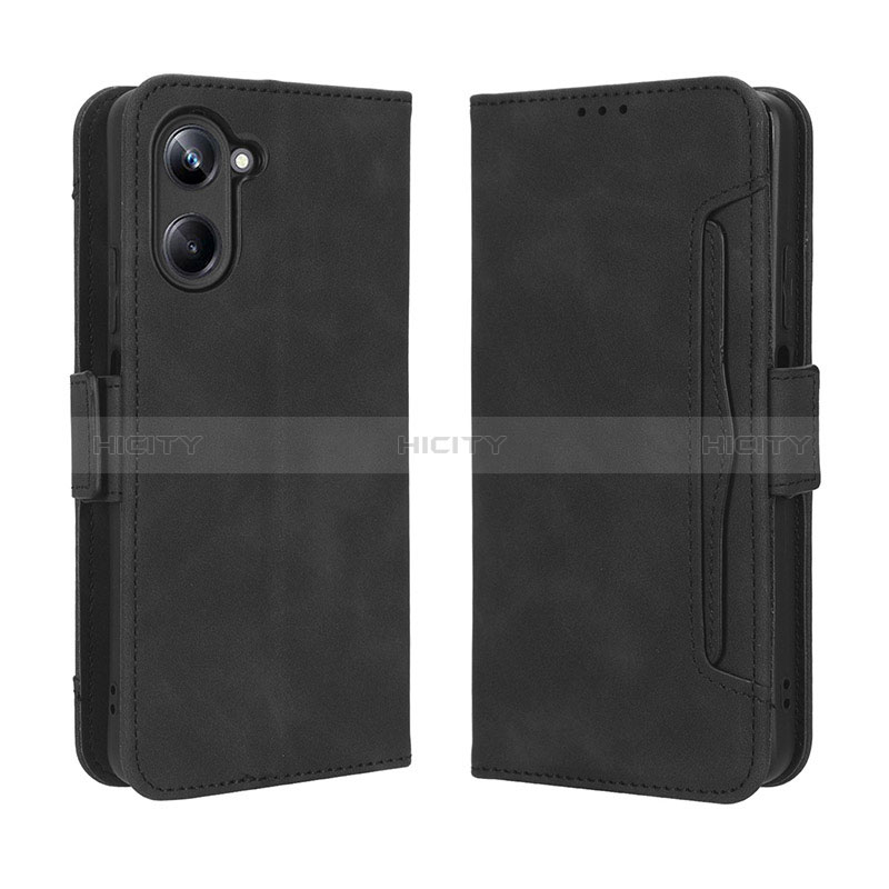 Handytasche Stand Schutzhülle Flip Leder Hülle BY3 für Realme 10 Pro 5G Schwarz