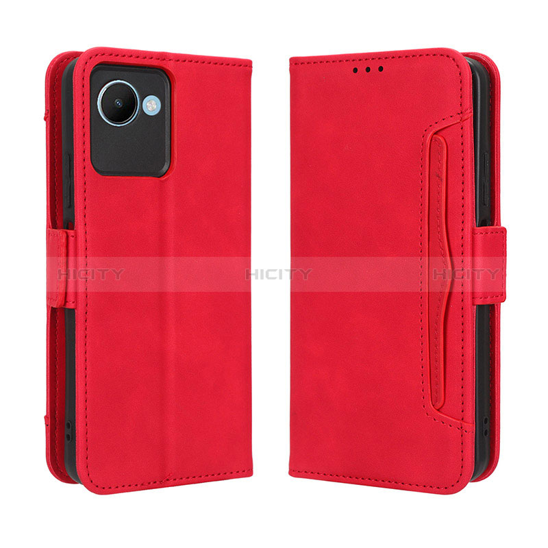 Handytasche Stand Schutzhülle Flip Leder Hülle BY3 für Realme C30s Rot Plus