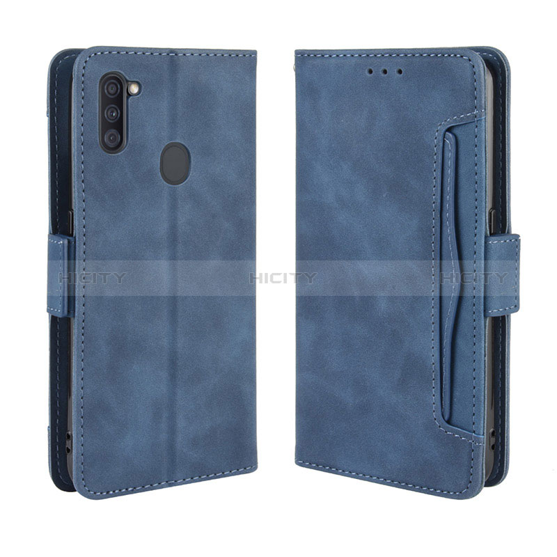 Handytasche Stand Schutzhülle Flip Leder Hülle BY3 für Samsung Galaxy A11 Blau