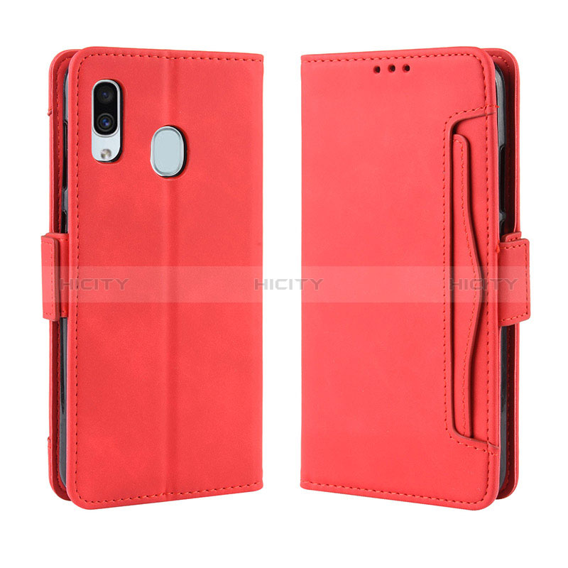 Handytasche Stand Schutzhülle Flip Leder Hülle BY3 für Samsung Galaxy A20e Rot Plus