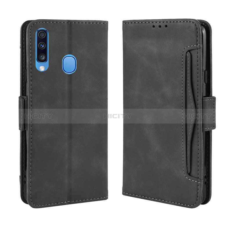 Handytasche Stand Schutzhülle Flip Leder Hülle BY3 für Samsung Galaxy A20s Schwarz