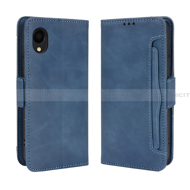 Handytasche Stand Schutzhülle Flip Leder Hülle BY3 für Samsung Galaxy A22 5G SC-56B Blau