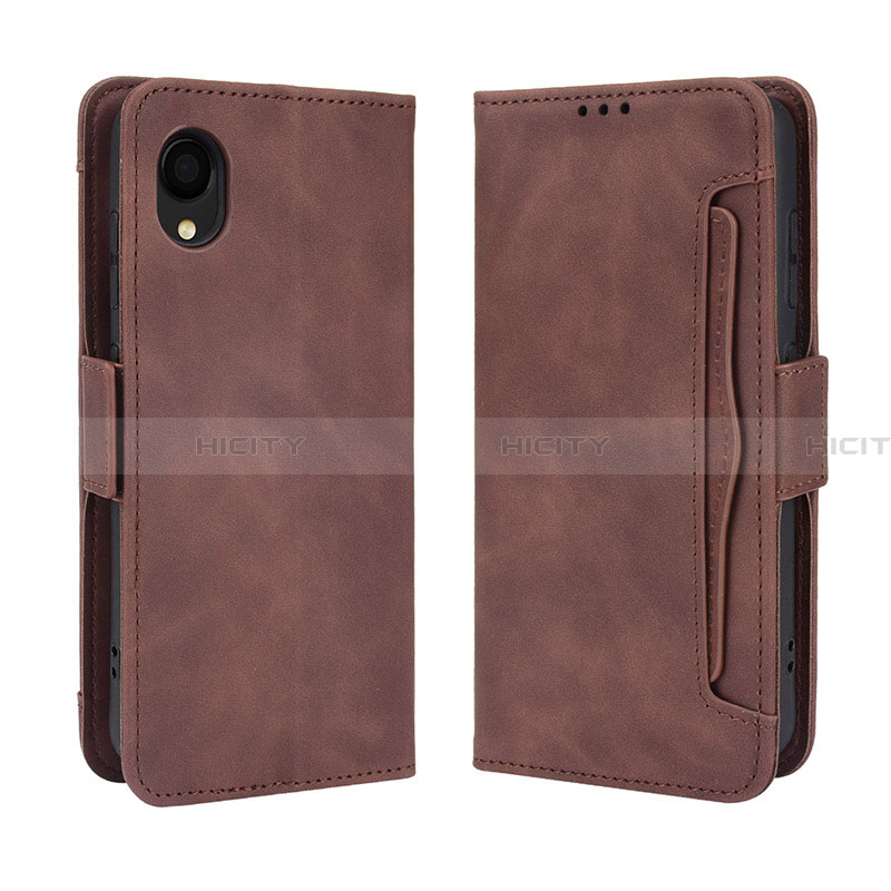 Handytasche Stand Schutzhülle Flip Leder Hülle BY3 für Samsung Galaxy A22 5G SC-56B Braun