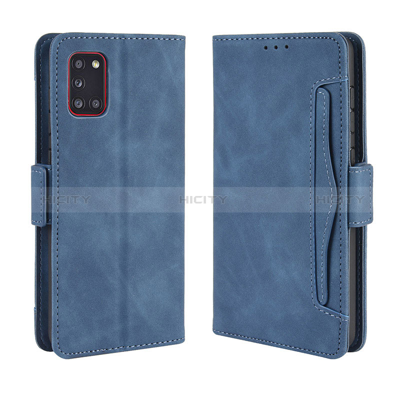 Handytasche Stand Schutzhülle Flip Leder Hülle BY3 für Samsung Galaxy A31 Blau