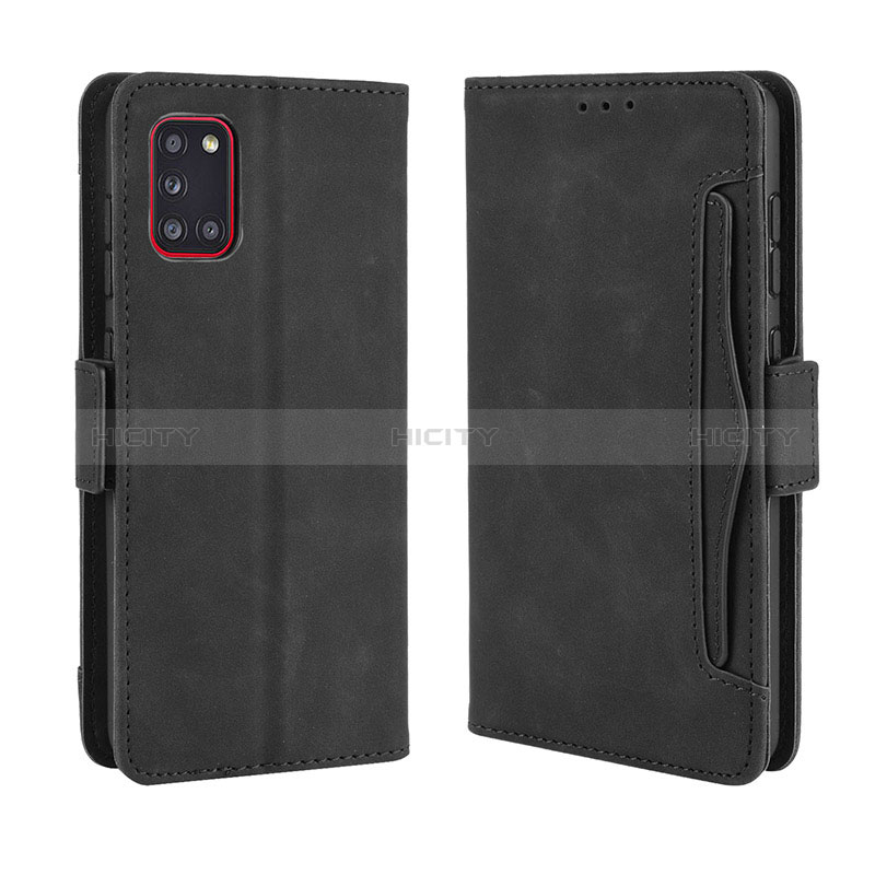 Handytasche Stand Schutzhülle Flip Leder Hülle BY3 für Samsung Galaxy A31 Schwarz