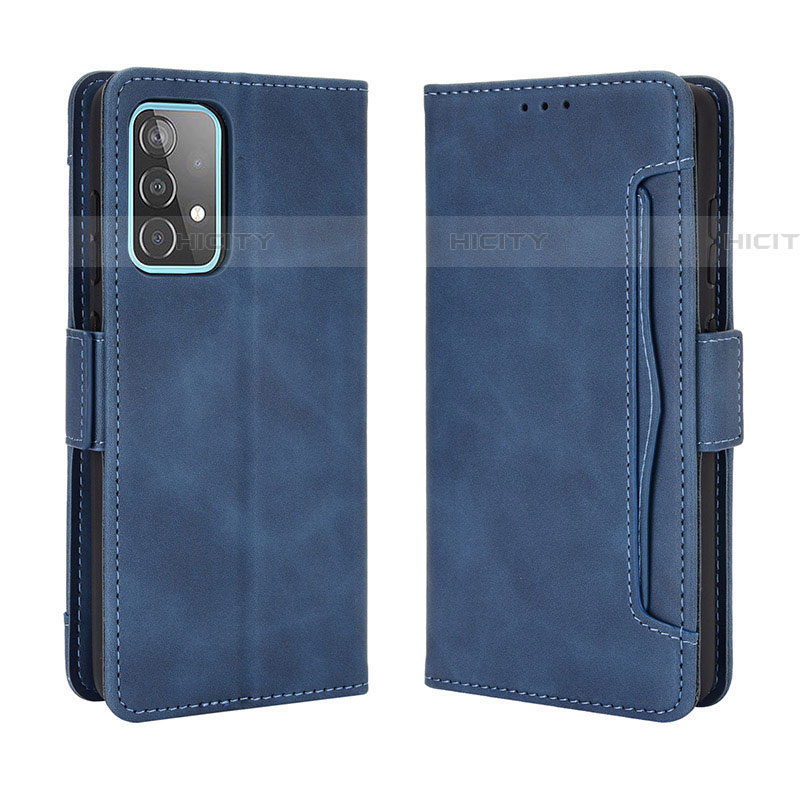 Handytasche Stand Schutzhülle Flip Leder Hülle BY3 für Samsung Galaxy A72 4G Blau Plus