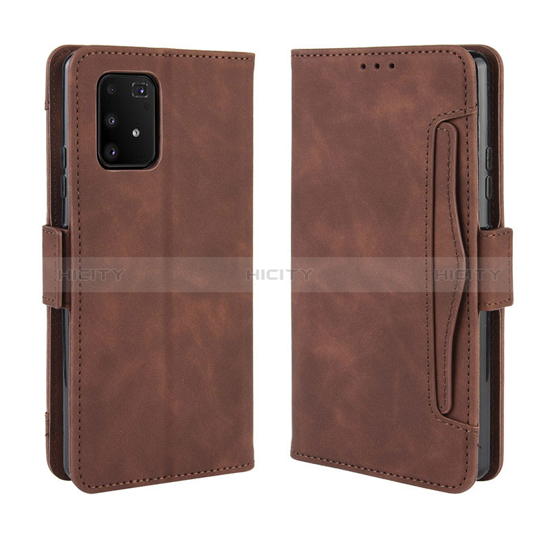 Handytasche Stand Schutzhülle Flip Leder Hülle BY3 für Samsung Galaxy A91 Braun Plus