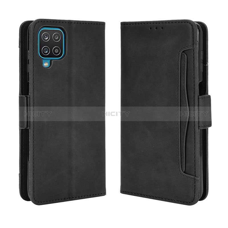 Handytasche Stand Schutzhülle Flip Leder Hülle BY3 für Samsung Galaxy F12 Schwarz