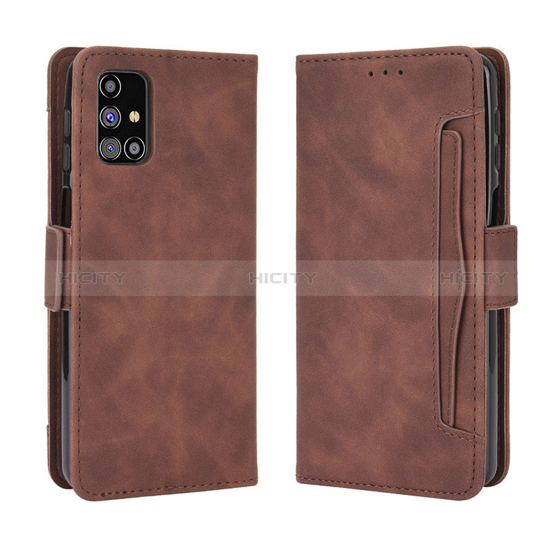 Handytasche Stand Schutzhülle Flip Leder Hülle BY3 für Samsung Galaxy M31s Braun