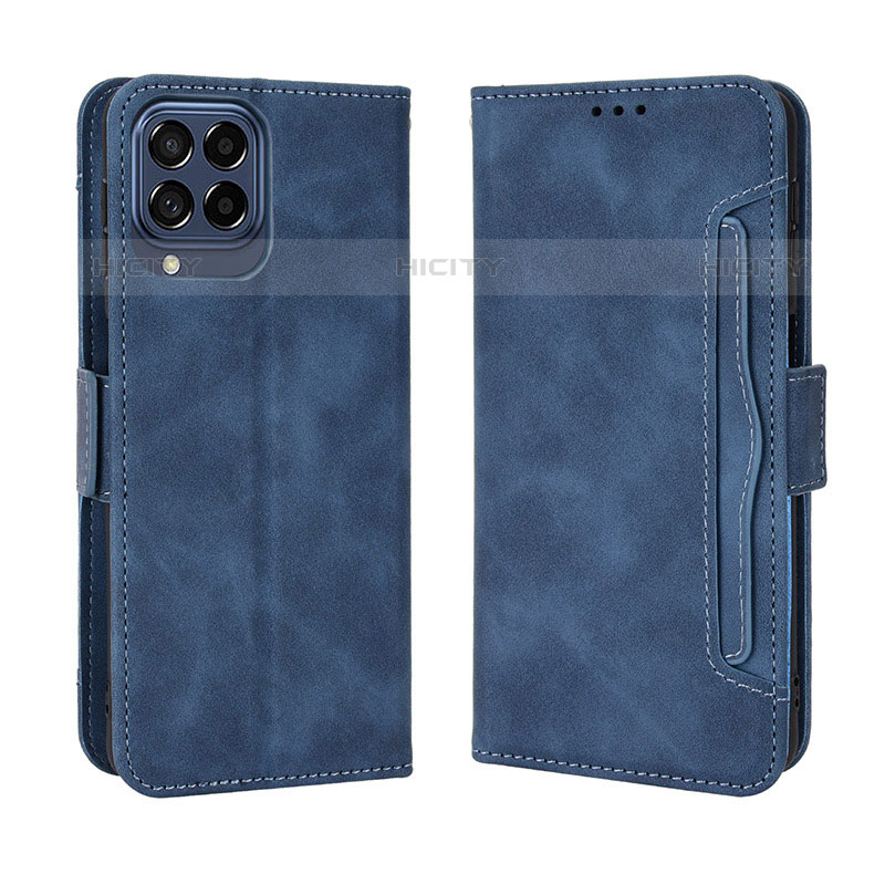 Handytasche Stand Schutzhülle Flip Leder Hülle BY3 für Samsung Galaxy M53 5G Blau Plus