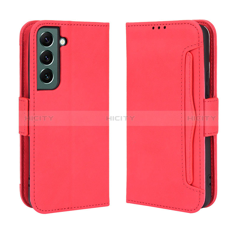 Handytasche Stand Schutzhülle Flip Leder Hülle BY3 für Samsung Galaxy S22 5G Rot Plus