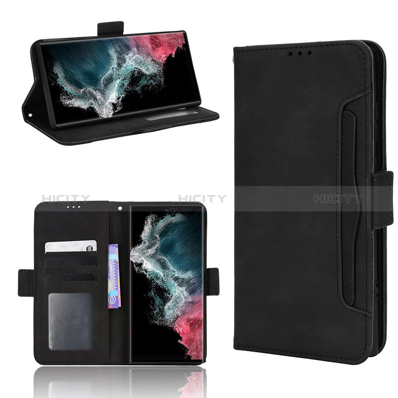 Handytasche Stand Schutzhülle Flip Leder Hülle BY3 für Samsung Galaxy S22 Ultra 5G groß