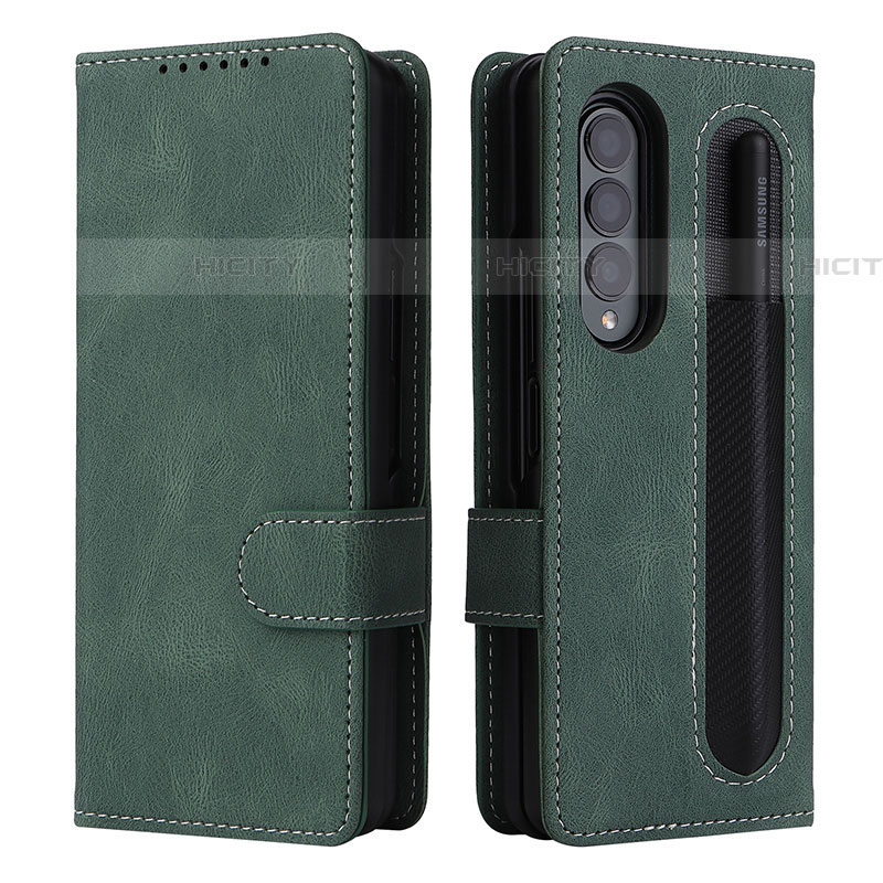 Handytasche Stand Schutzhülle Flip Leder Hülle BY3 für Samsung Galaxy Z Fold4 5G Grün