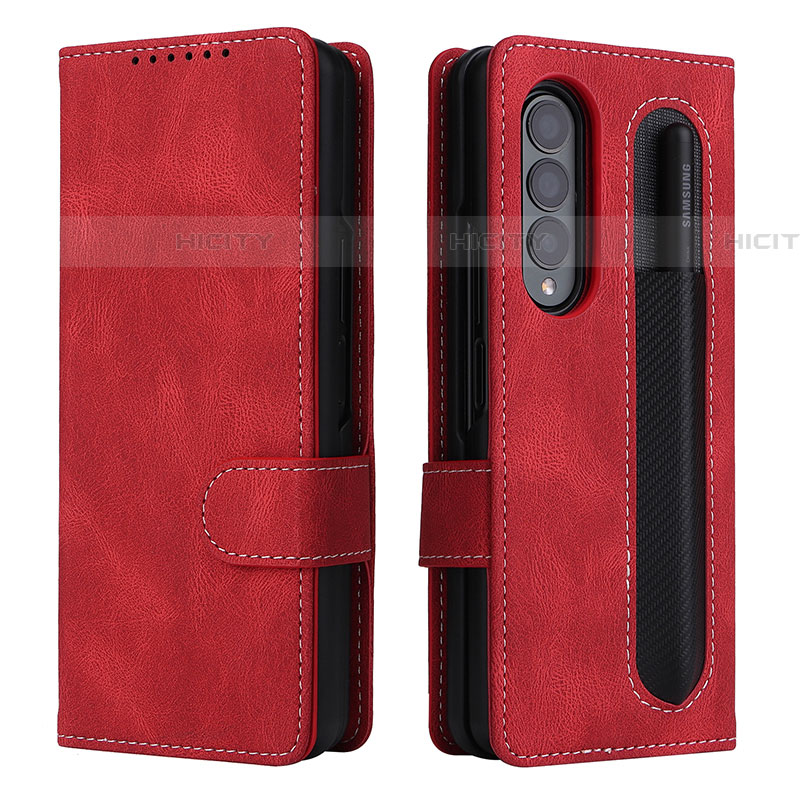 Handytasche Stand Schutzhülle Flip Leder Hülle BY3 für Samsung Galaxy Z Fold4 5G Rot Plus