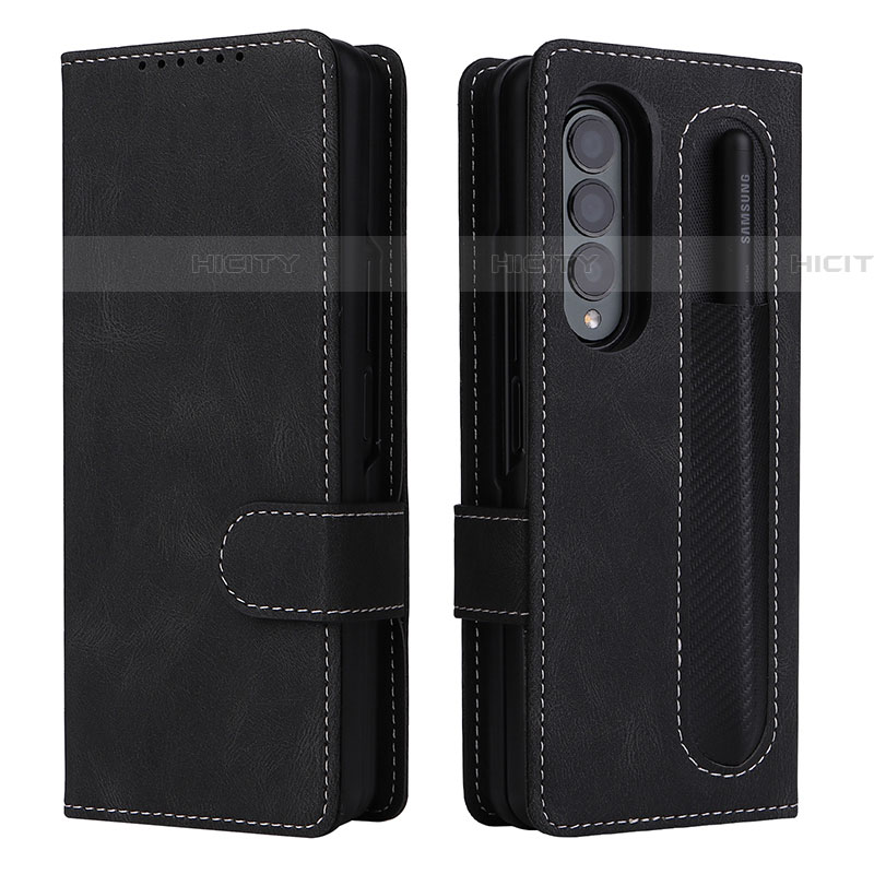 Handytasche Stand Schutzhülle Flip Leder Hülle BY3 für Samsung Galaxy Z Fold4 5G Schwarz