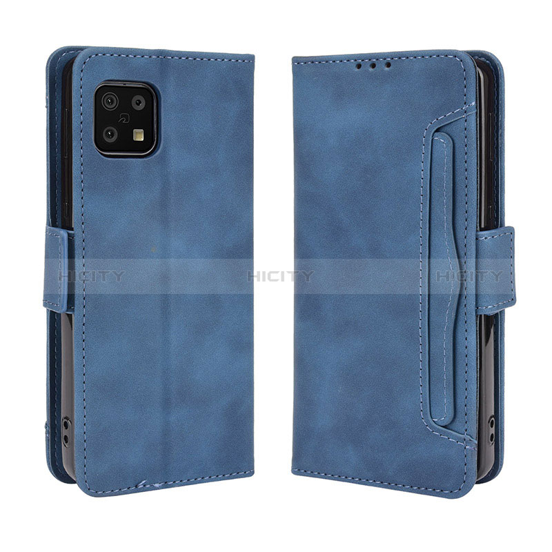 Handytasche Stand Schutzhülle Flip Leder Hülle BY3 für Sharp Aquos Sense6s Blau