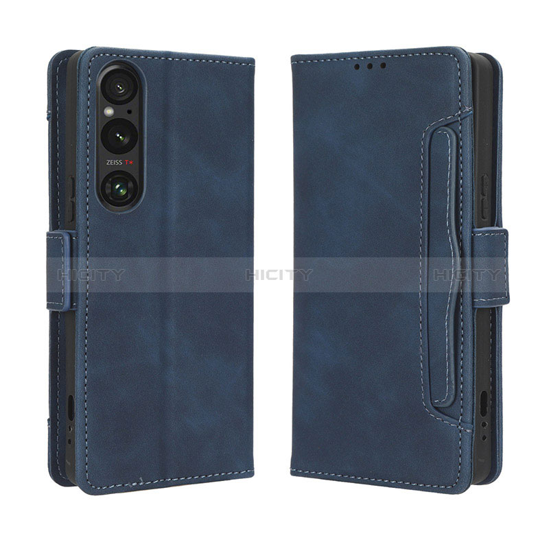 Handytasche Stand Schutzhülle Flip Leder Hülle BY3 für Sony Xperia 1 V Blau