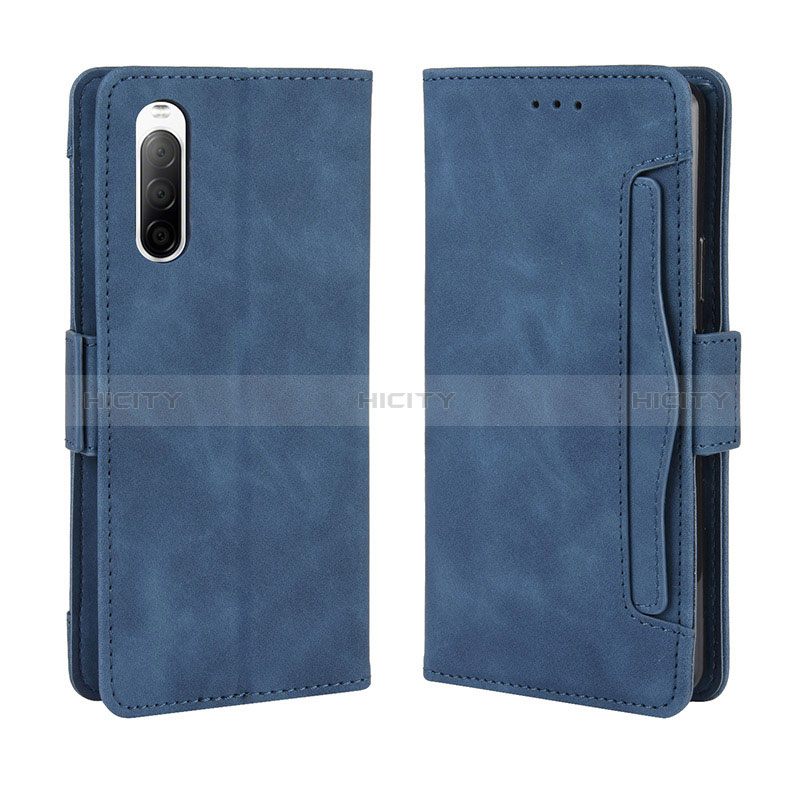 Handytasche Stand Schutzhülle Flip Leder Hülle BY3 für Sony Xperia 10 II Blau Plus