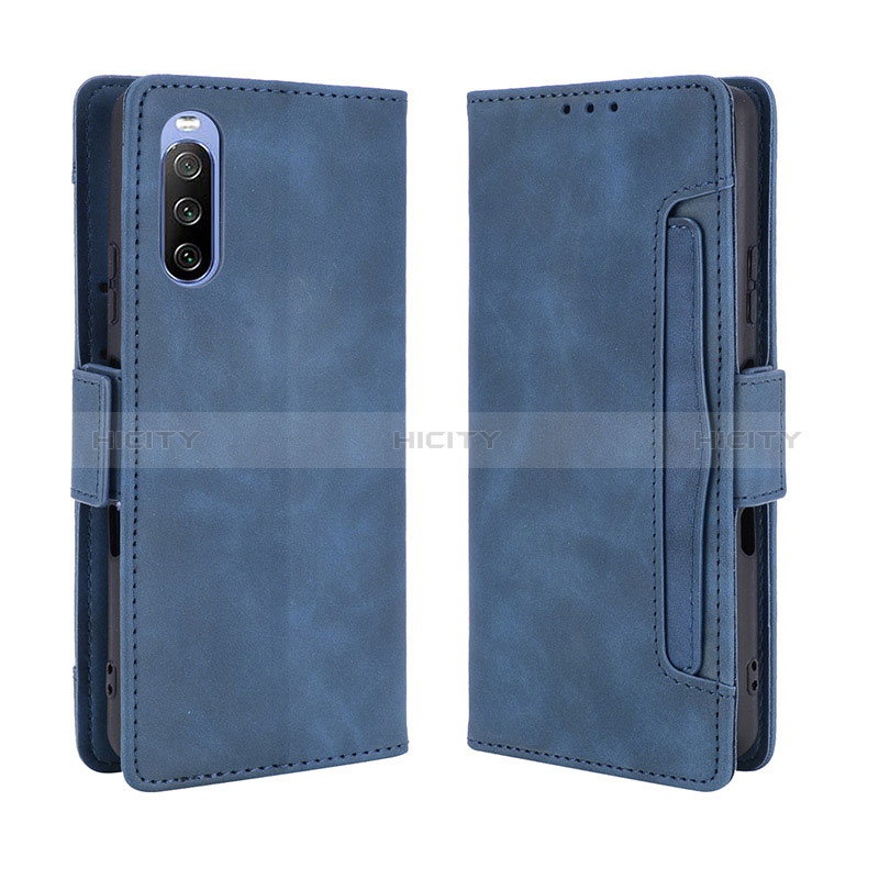 Handytasche Stand Schutzhülle Flip Leder Hülle BY3 für Sony Xperia 10 III SOG04 Blau