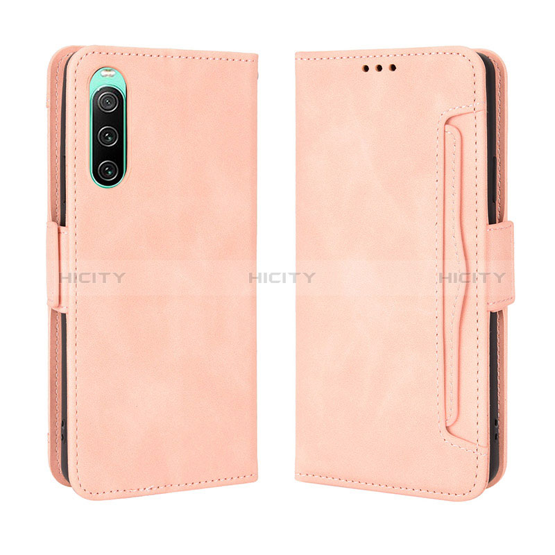 Handytasche Stand Schutzhülle Flip Leder Hülle BY3 für Sony Xperia 10 IV SO-52C Rosa