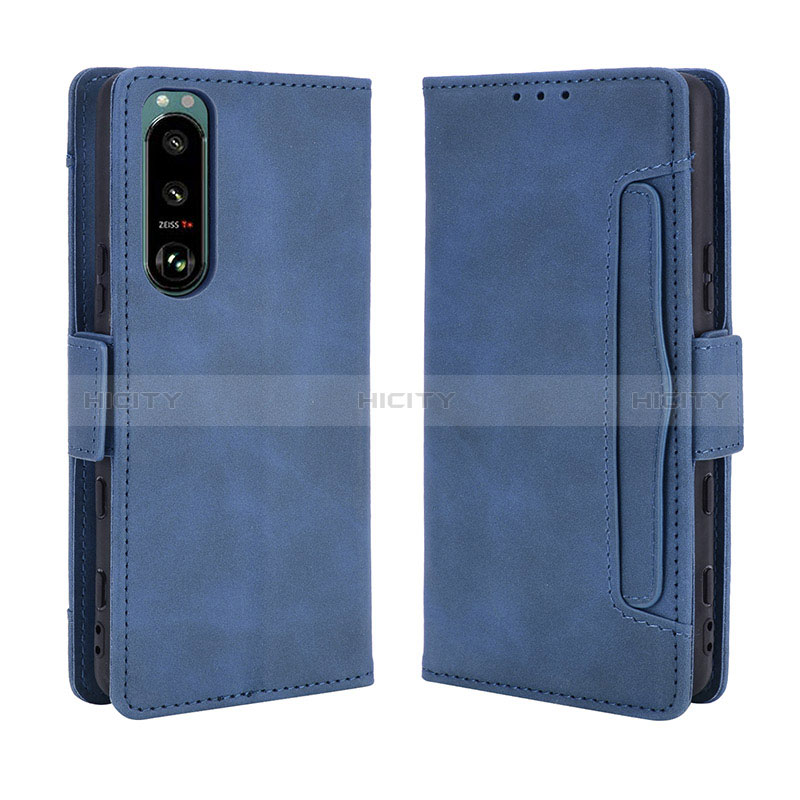 Handytasche Stand Schutzhülle Flip Leder Hülle BY3 für Sony Xperia 5 III SO-53B Blau